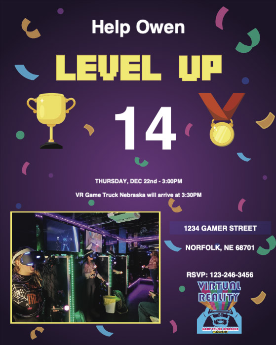 Level Up Party Invitation template