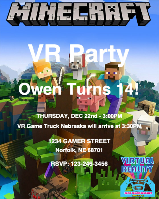 Minecraft Party Invitation template